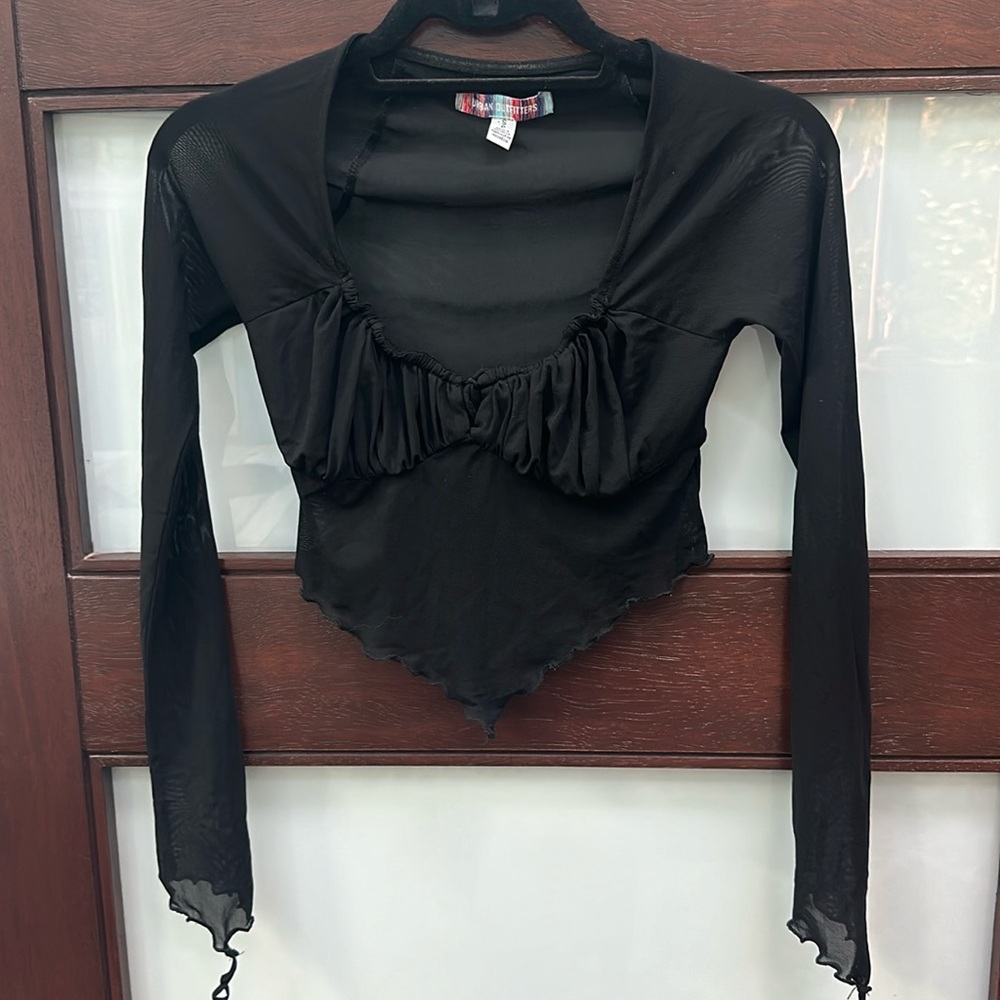 Sheer black urban outfitters top, Small
